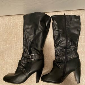 Size 12W knee high black boots. Worn a handful of times. Lane Bryant